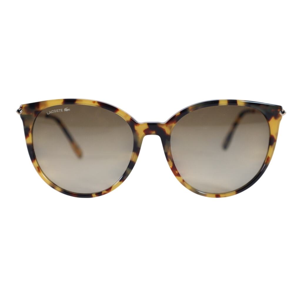 Lacoste Round Oval Oversized Women's Sunglasses - Yellow Havana / Brown - NWT